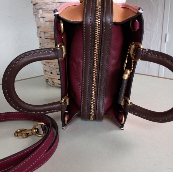 Coach Rogue 17, 2 way Tote with Shoulder Strap Pink Leather - Picture 9 of 11